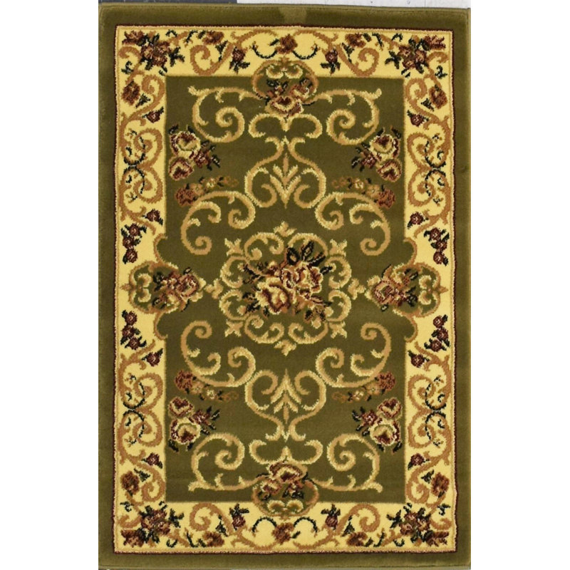 Tapis traditionnel olive Gloucester, Rond 5 pi 3 po