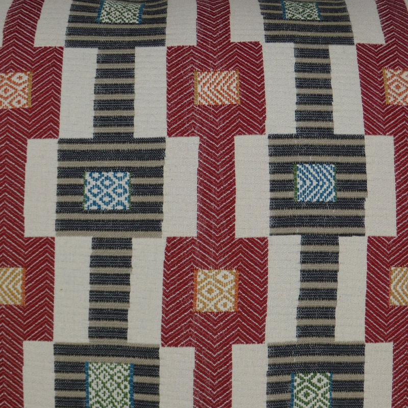 Zanzibar Geometric Throw Pillow, Red, Square 24"