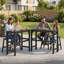 Ensemble de bar de patio 6 pièces, table basse et tabourets d'extérieur imperméables pour 4 personnes toutes saisons Hips, noir-34760-4545726