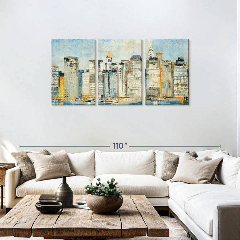 'Waterfront Skyline, 36" H x 74" W