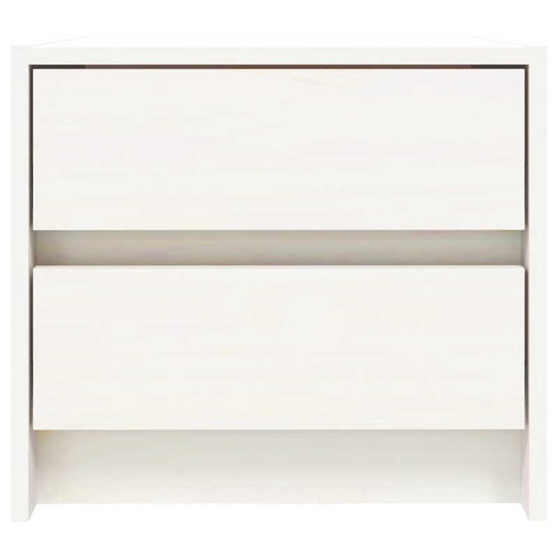 Natik Solid Wood Bedside Table, White