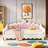 Extending Upholstered Daybed With LED Lights And Crown Headboard-1624630409