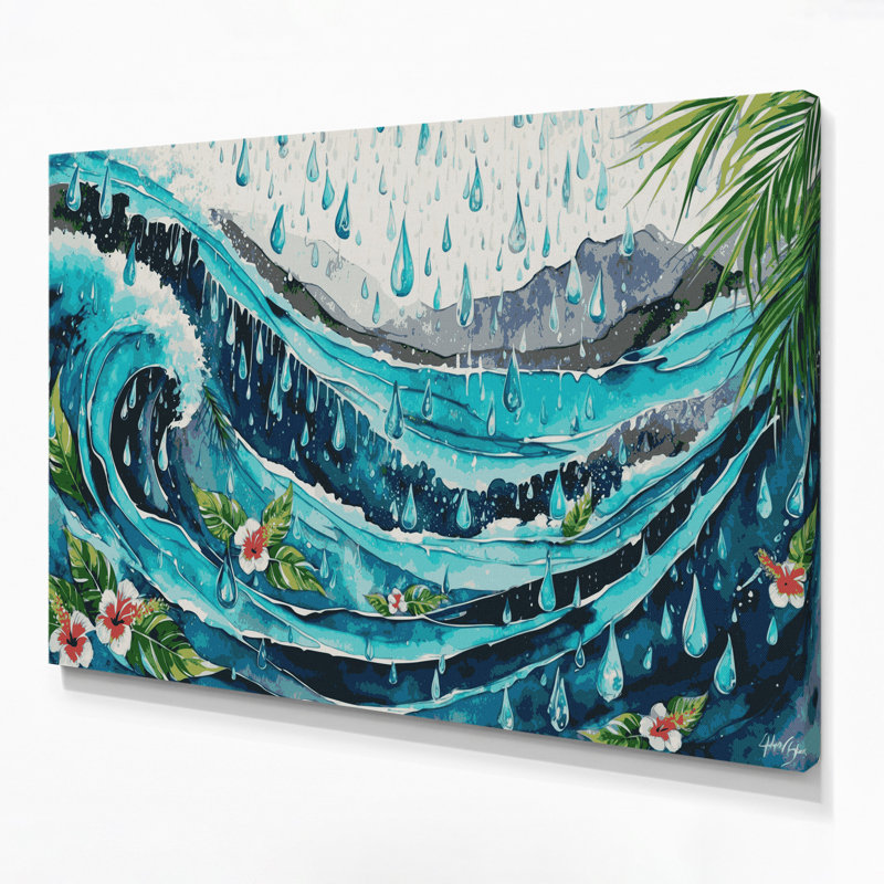 Art mural sur toile hawaïenne, H 12 po x l 18 po