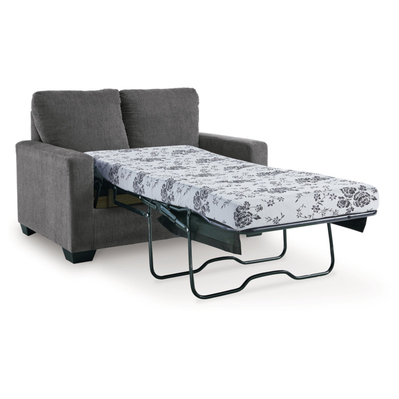 Canapé-lit à accoudoirs carrés 54 po Andarta, 100% polyester gris