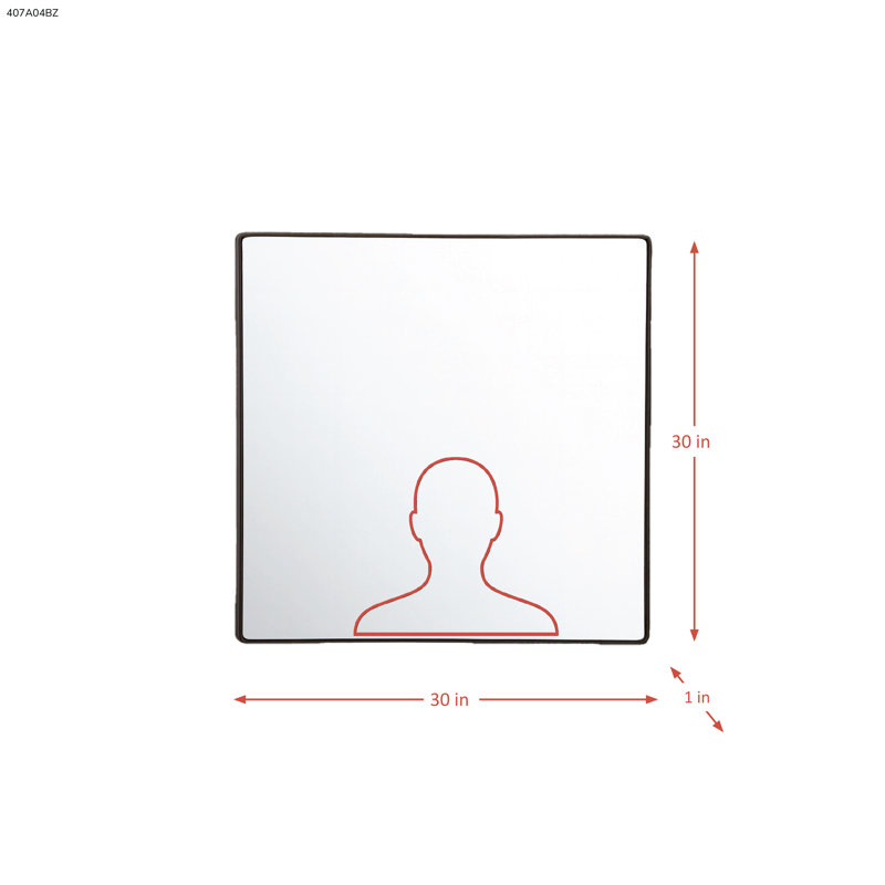 Miroir mural Kye, 30" x 30", Bronze