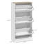 Armoire de rangement étroite pour chaussures pour le vestibule avec 3 tiroirs rabattables et tablettes réglables, range-chaussures pour 18 paires de chaussures, blanc, buffet