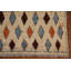 Tapis beige / bleu en laine noué à la main de conception unique 6 pi 6 po x 9 pi 11 po New Age
