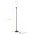 64.96'' Black LED Torchiere Floor Lamp Set with Outlet