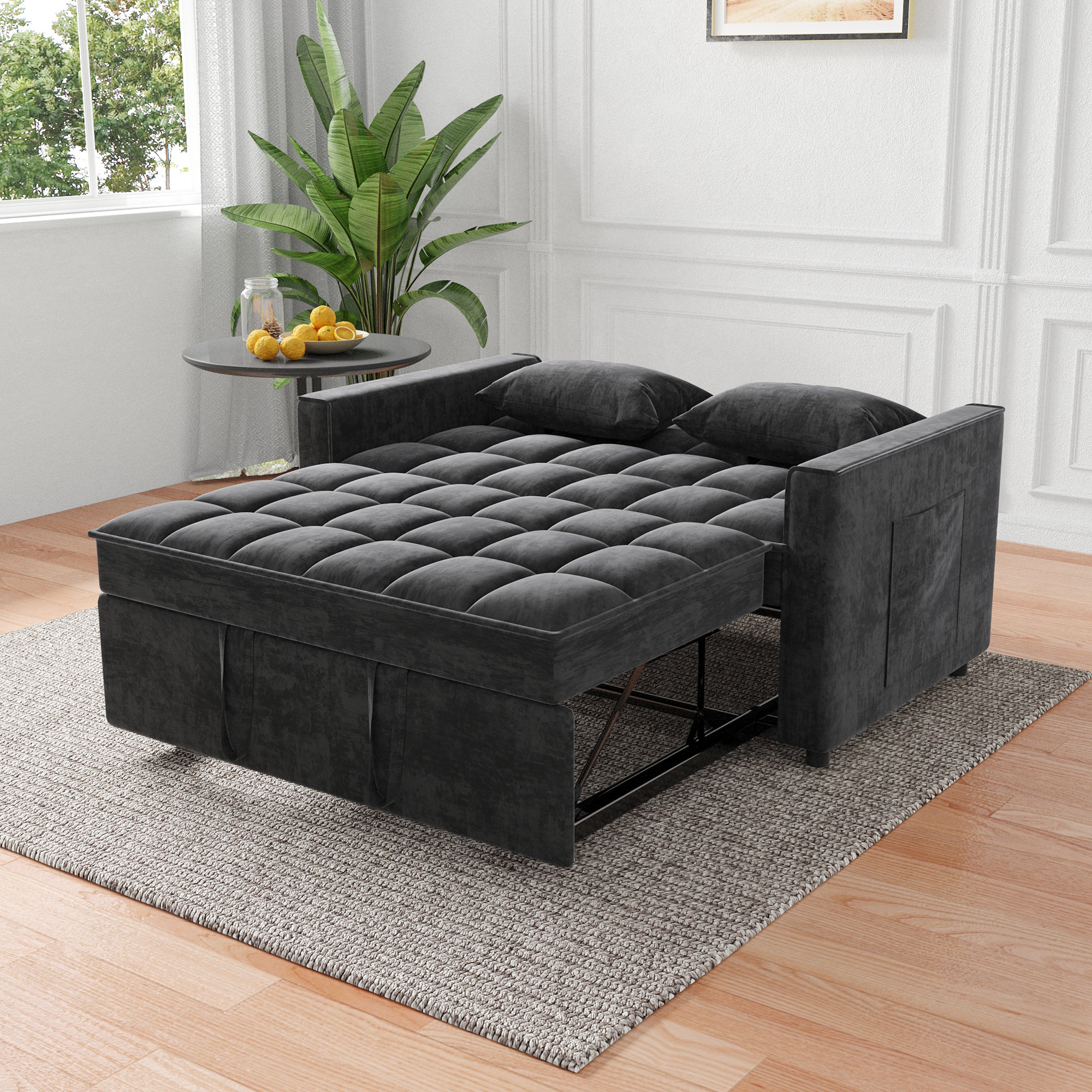 Ebern Designs Convertible Sleeper Sofa Bed, Futon Couches For Living