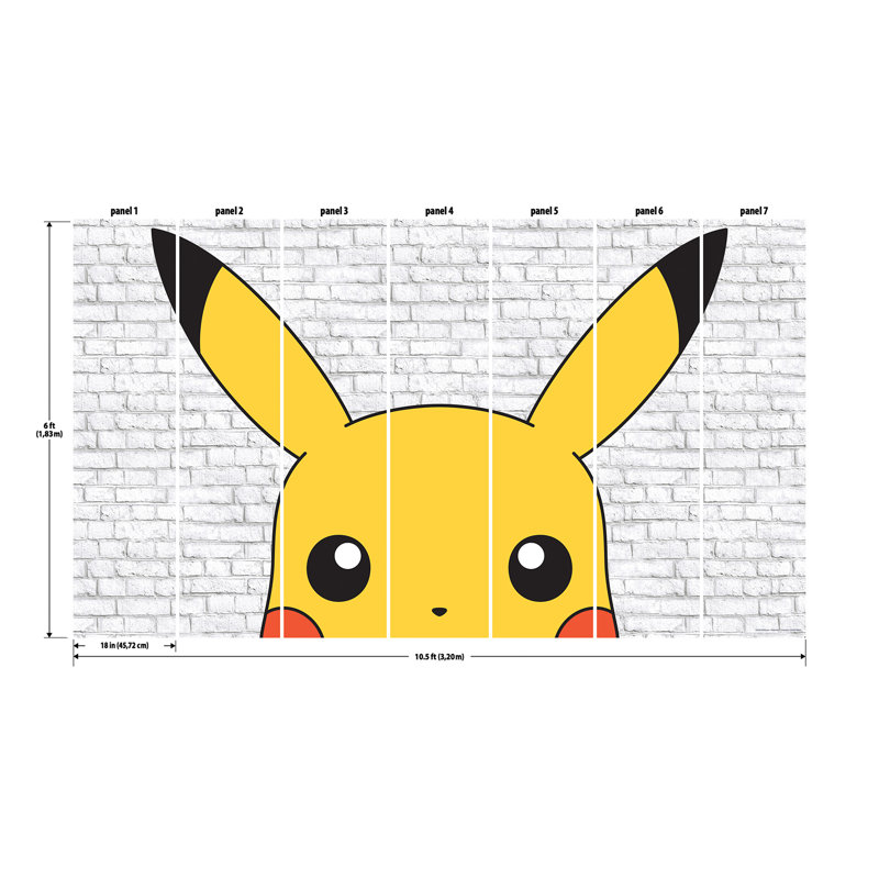 Murale peler et coller pokachu jaune Pokémon