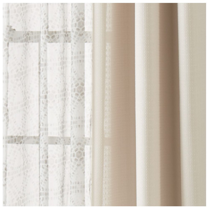 Panneaux de rideau semi-transparents avec œillets de couleur unie