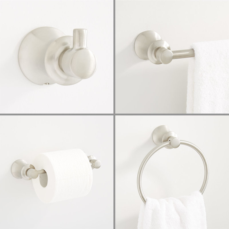 Signature Hardware 4 - Piece Bathroom Hardware Set, Brushed Nickel