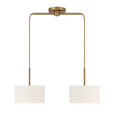 Lustre tambour à 2 lumières avec abat-jour