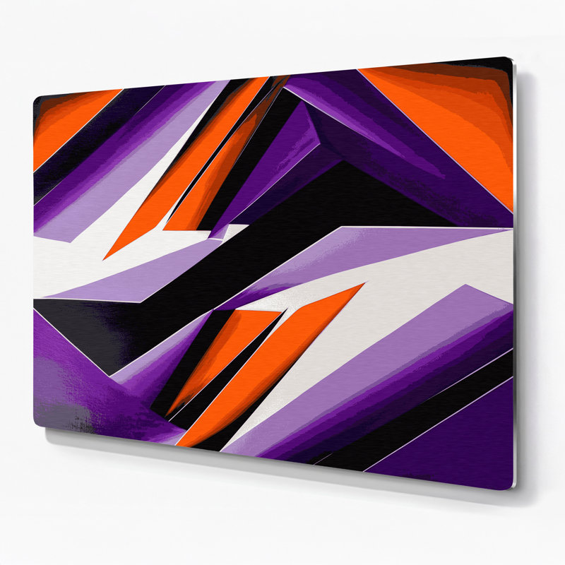 Hard Edge 69, art mural en métal mauve, H 11 po x l 14 po
