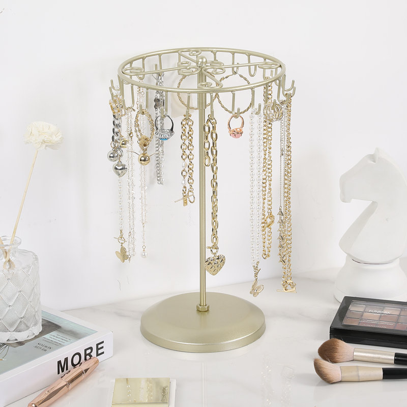 Rotating Tabletop Display Organizer Jewellery Stand, Brass
