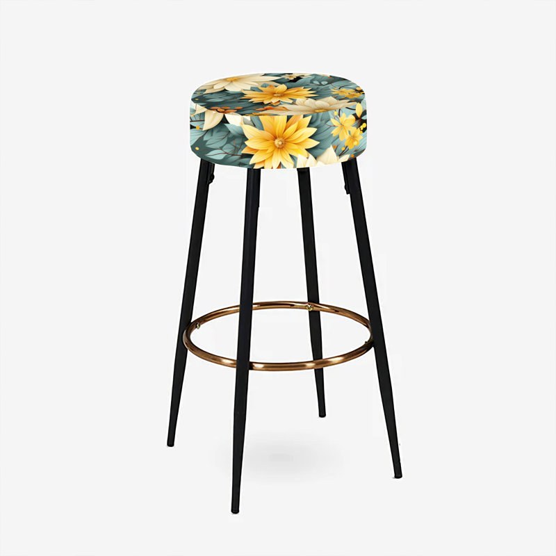 Ensemble de 2 tabourets de bar Chrysanthemums Mandala
