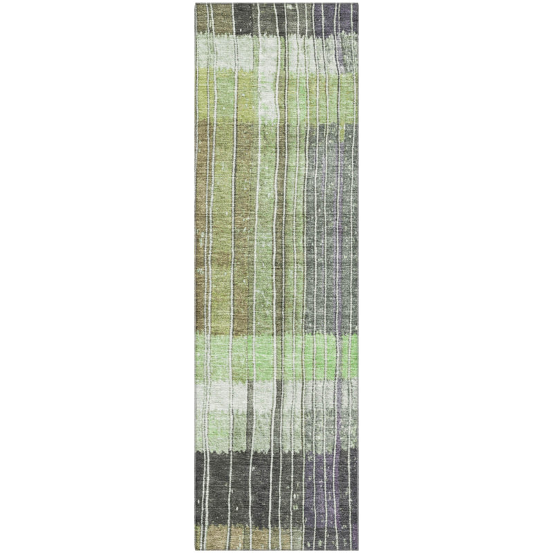 Premium Machine Washable Millbrook AMF1962 Stripes Rug, Runner 2'3" x 7'6"