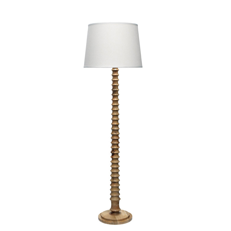 Lampe sur pied en bois blanchi