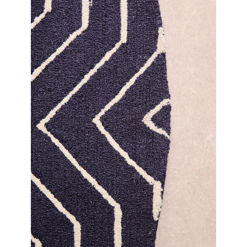 Round Striped Hand Tufted 200cm X 200cm Area Rug