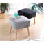 Pouf en velours de luxe avec pieds en bois gris foncé | 17,7 po x 17,7 po x 16,9 po | 100% velours, 35 éponges orthopédiques avec une épaisseur de 2,4 pouces | Idéale pour les décors bohémiens et scandinaves, elle est élégante et confortable-1268598998