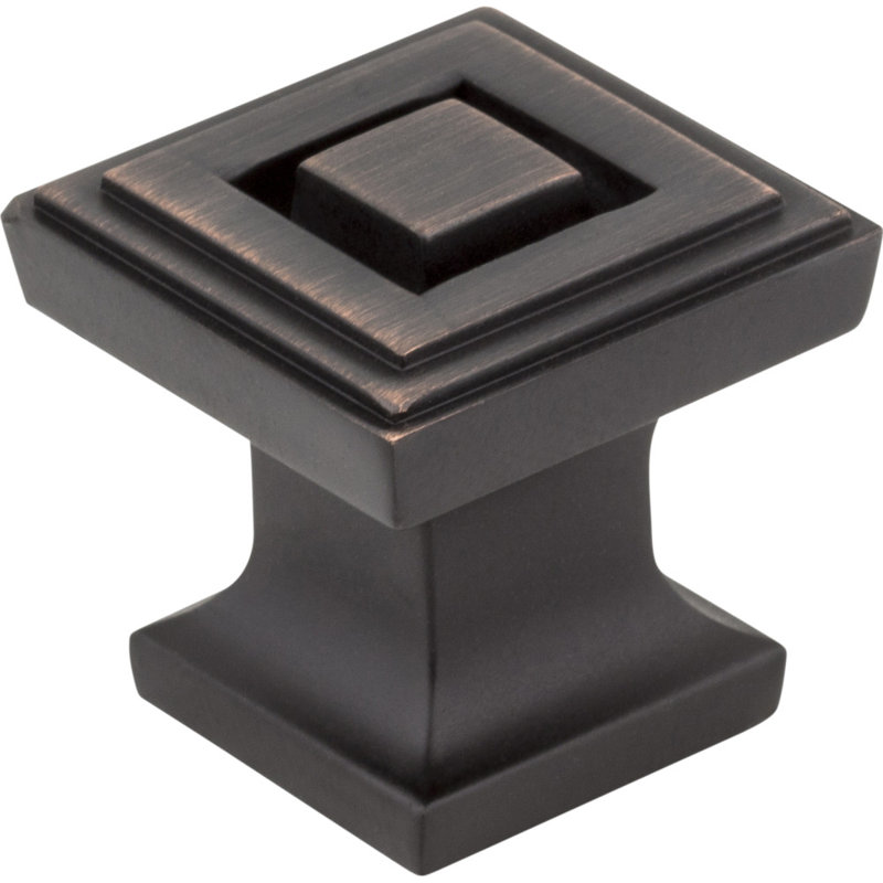 Delmar Square Knob, Brushed Oil Rubbed Bronze, 1"