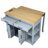 Kitchen Island With Rubber Wood Veneer, Extendable Table, 2 Drawers, Cabinets, Internal Storage Rack, Power Outlet, 6+2 Wheels, Mobile Design In Grey Blue, Ample Storage, Full - Extension Rail, Ac-1316311762