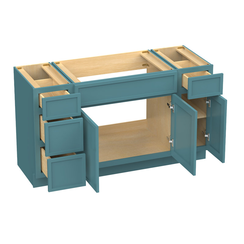 Base de meuble-lavabo simple 60 po seulement, Bleu sarcelle