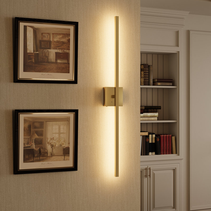 Large Dimmable Cordless LED Wall Sconce With Remote, Battery Operated Wall Sconce Non-hardwired, Gold