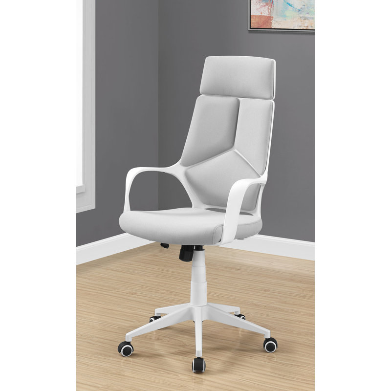 Chaise de bureau Kraker, hauteur réglable, pivotante, ergonomique, accoudoirs, bureau d'ordinateur, bureau, métal, Gris