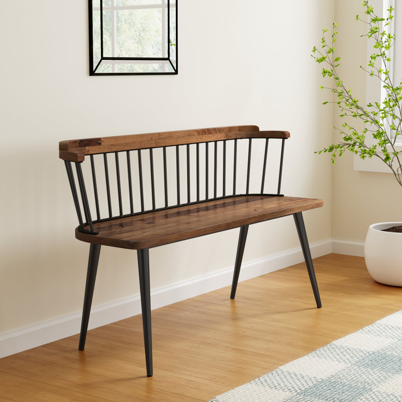 Eudora Bench, Natural Mango/Black