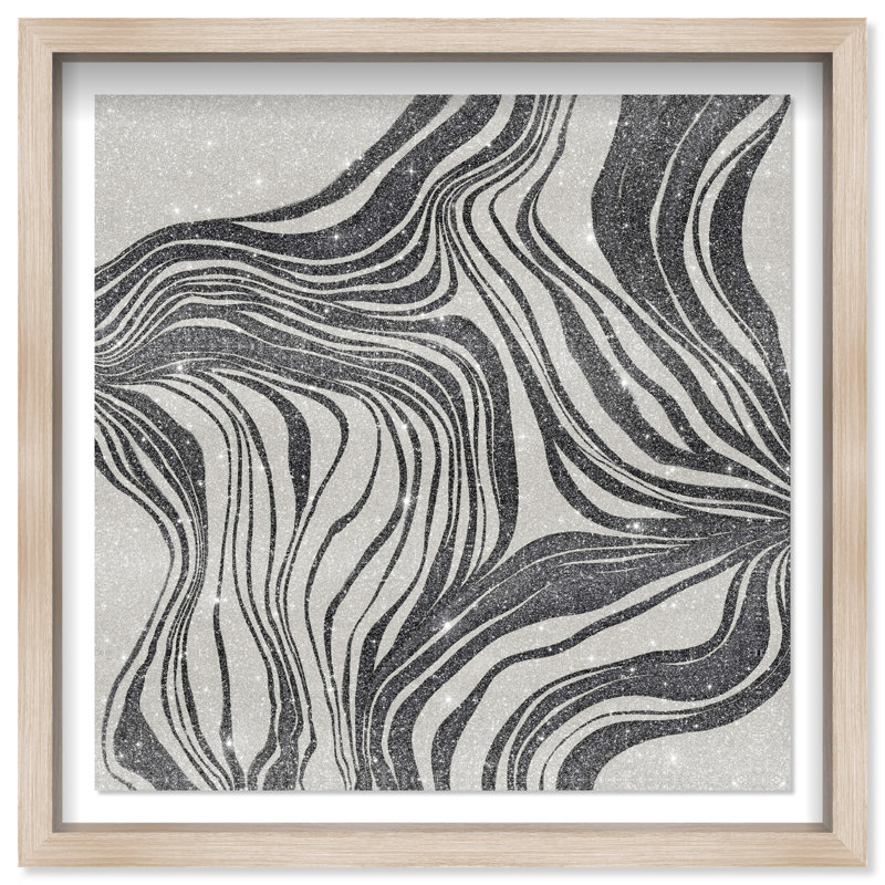 Emotional II Shadowbox Abstract Print by Oliver Gal, Black Frame, 12 x 12, 31.5"H x 31.5"W, Natural Oak Shadowbox