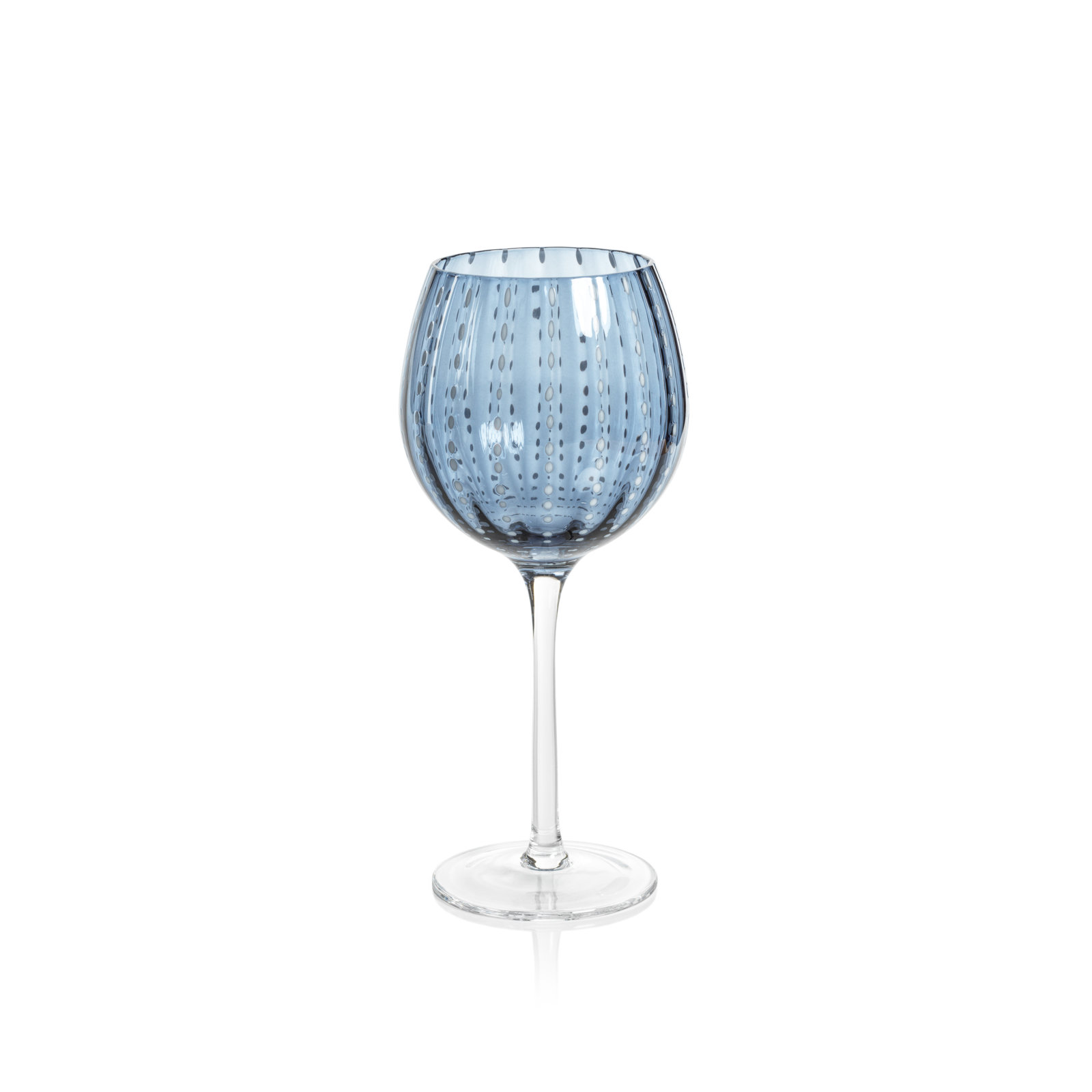 Pescara Dot Wine Glasses, Navy Blue