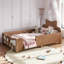 Lit plateforme simple pour enfant avec garde-corps complet Tête de lit Bowknot