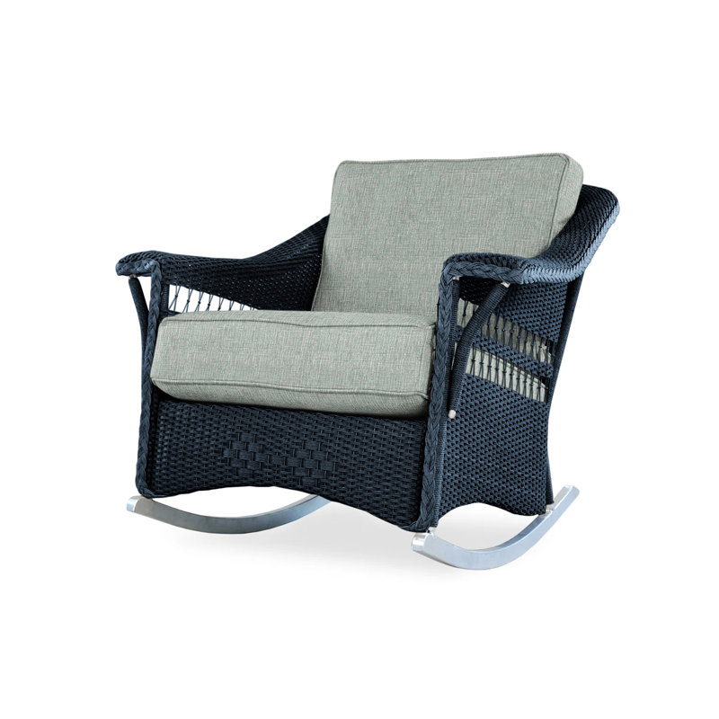 Nantucket Outdoor Rocker Chair, Demo Oatmeal, Ebony