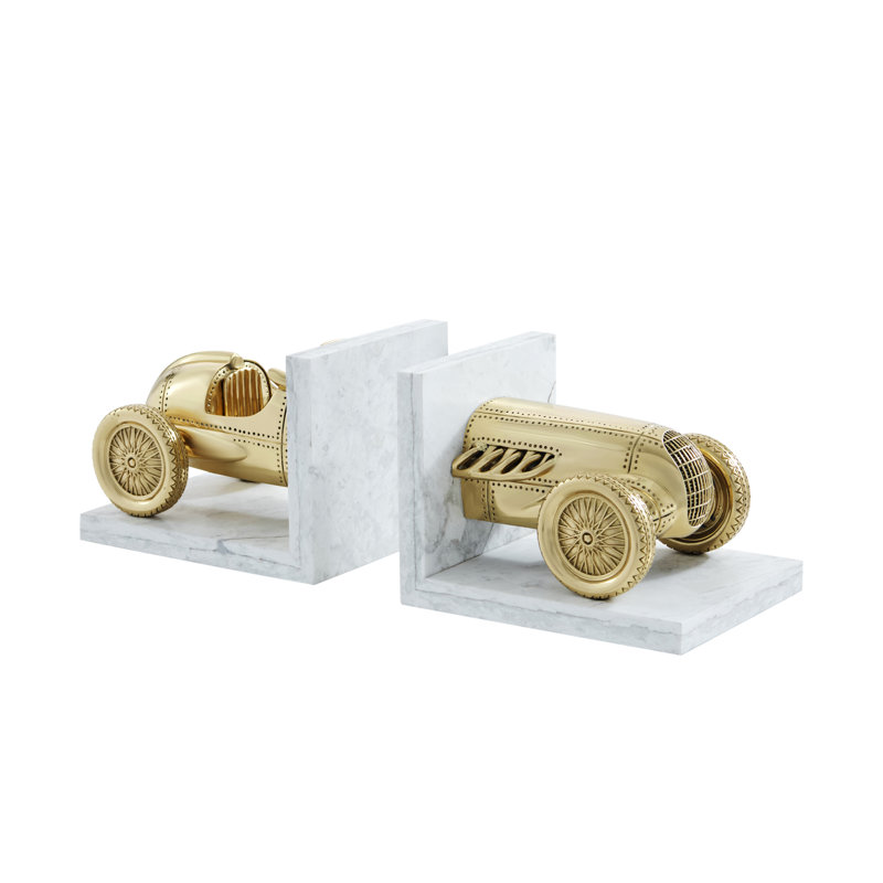 Bookshelf Racer, White/Polished Brass