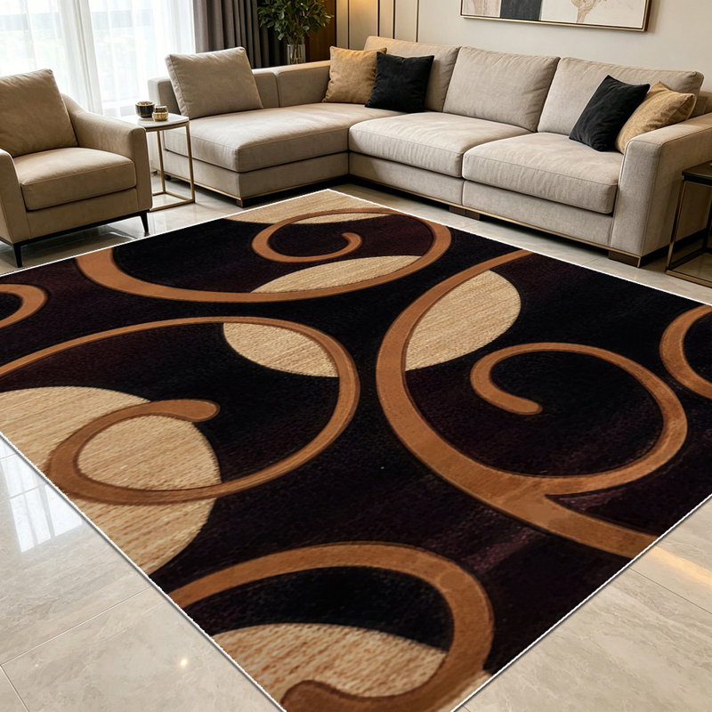 1PC Vintage Swirl Scroll Geometric Pattern area rugs for Living Room, Soft and Comfortable, Suitable for all seasons, easy-to-maintain, machine washable Indoor floor mat, Under Table Farmhouse suitable for dining room, bedroom, kitchen, entryway,