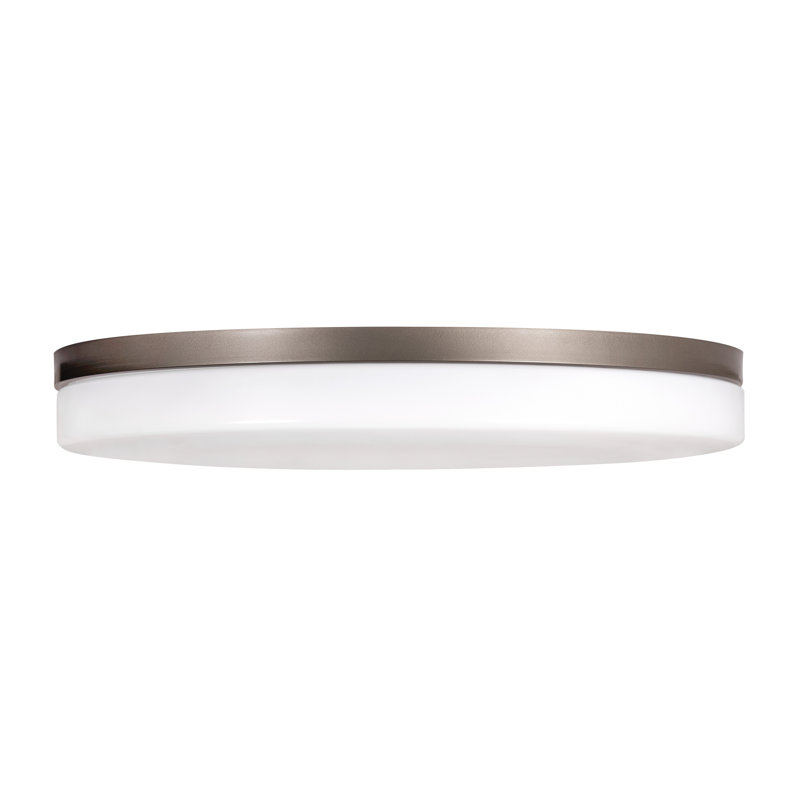 LED Flush Mount, Satin Nickel, 3" H x 19" W x 19" D
