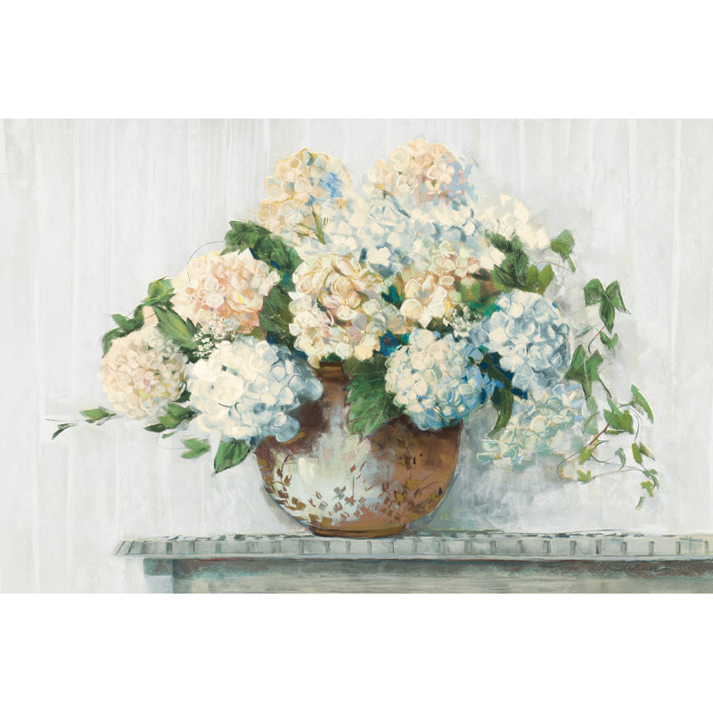 " White Hydrangea Cottage ", 48" H x 32" W