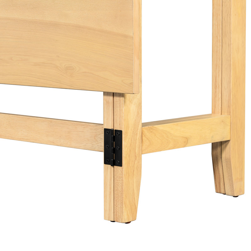 Table rectangulaire à rallonges, plateau et pieds en bois massif, 4 couverts, idéale pour la salle à manger.