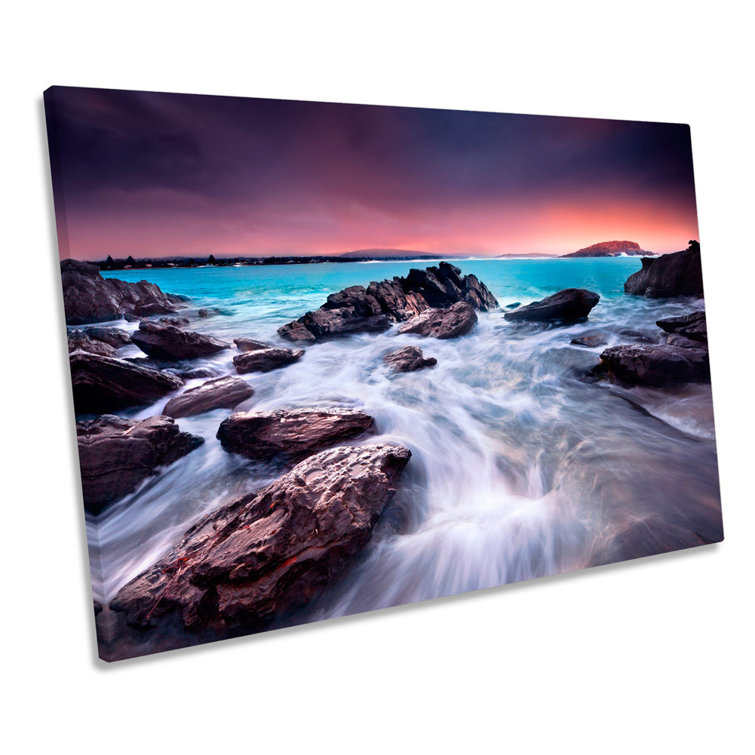 Highland Dunes Sunset Over Beach Seascape Picture Canvas Wall Art Print ...