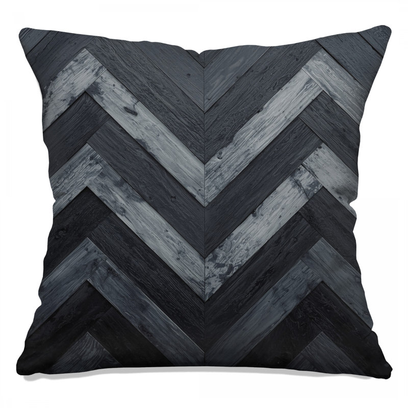 Coussins décoratifs à chevrons en bois à double face, 14 X 14 pouces