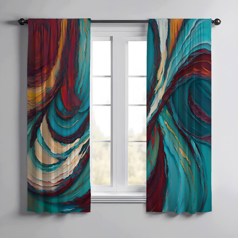 Paire de rideaux semi-transparents en polyester Rosaleah, L 20 po x L 52 po