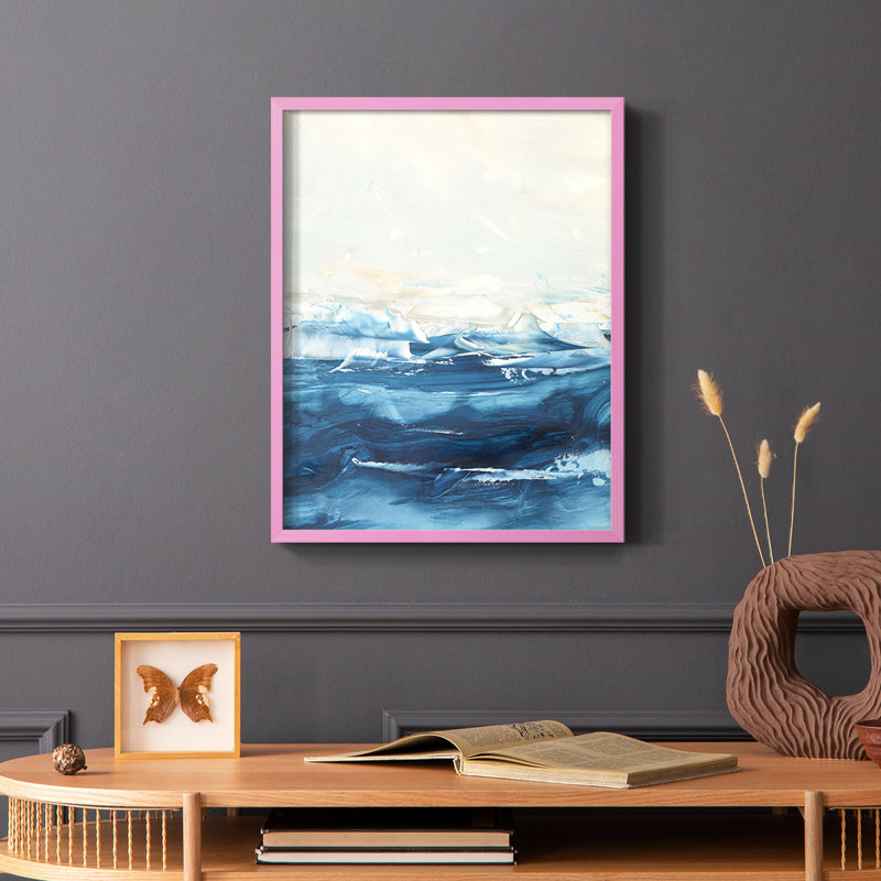 Wave after Wave II Framed Print - Solid Wood, 20" H x 16" W, Brown