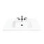 Comptoir de lavabo simple en céramique 40 po avec trous de robinet à 3 trous