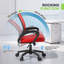 Chaise de bureau ergonomique à dossier moyen en filet avec accoudoirs et support lombaire Pierfranca-1278414860