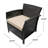 2Pcs St Outdoor Chair - Cushioned With Fabric Brown + Tan Classic Chairs Seating Pe And Iron