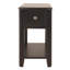 Table de bout rustique brun foncé style rustique avec tiroir de rangement