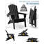 Chaises 3 pièces Adirondack pliantes avec table d'appoint, chaises d'extérieur en plastique PEHD avec porte-gobelet - 400 lb et résistant aux intempéries pour foyer, terrasse, piscine, patio-1007709026