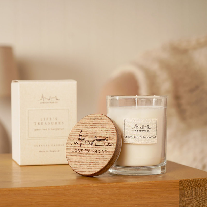Fruity Scented Jar Candle with Glass Holder