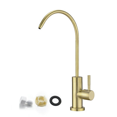 Lead-free Stainless Steel Drinking Water Faucet With 360° Swivel High-arc Spout